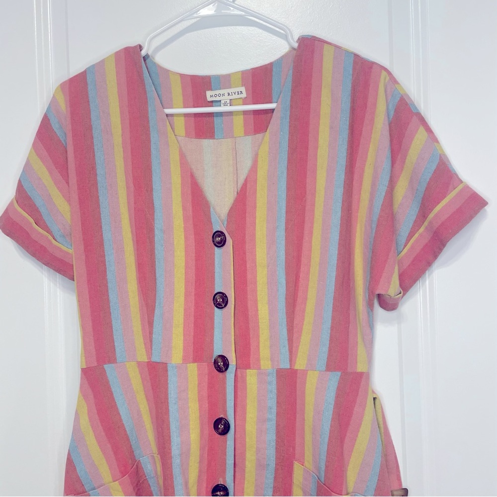 Colorful striped linen dress - Picture 4 of 8